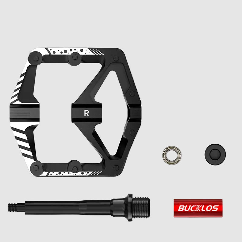 Mechanical component with labeled parts and BuckLOS branding on a gray background
