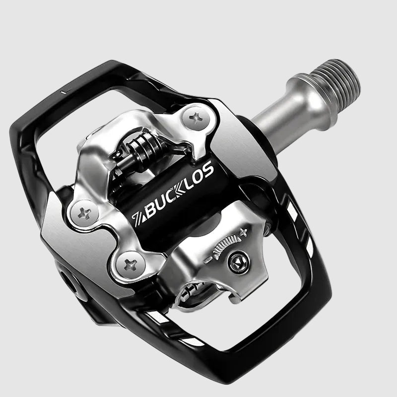 Bicycle pedal with 'Bucklos' branding on a white background